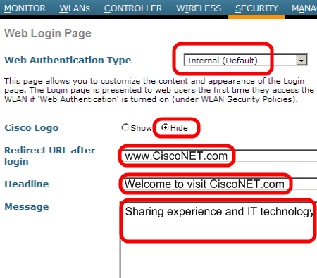 Web Authentication Page on Cisco WLC 526 pic 8