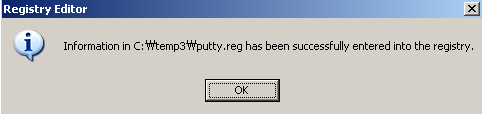 How to transfer putty.exe's setting